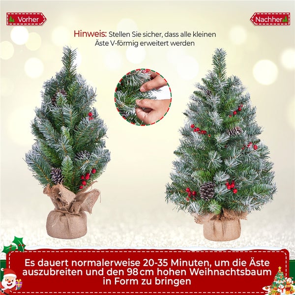 Yaheetech 2er-Set 92 cm Mini Künstlicher Weihnachtsbaum , Grün