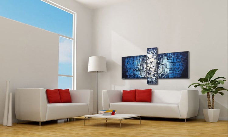 Das Wohnzimmerbild -Underwater Lights- 190x90x2 cm handgemaltes Unikat
