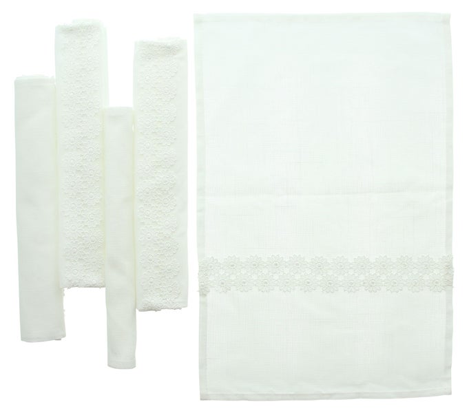 FRANK FLECHTWAREN | Platzmatte Spitzenblümchen, 2er Set, POLYESTER, 30 x 45 cm