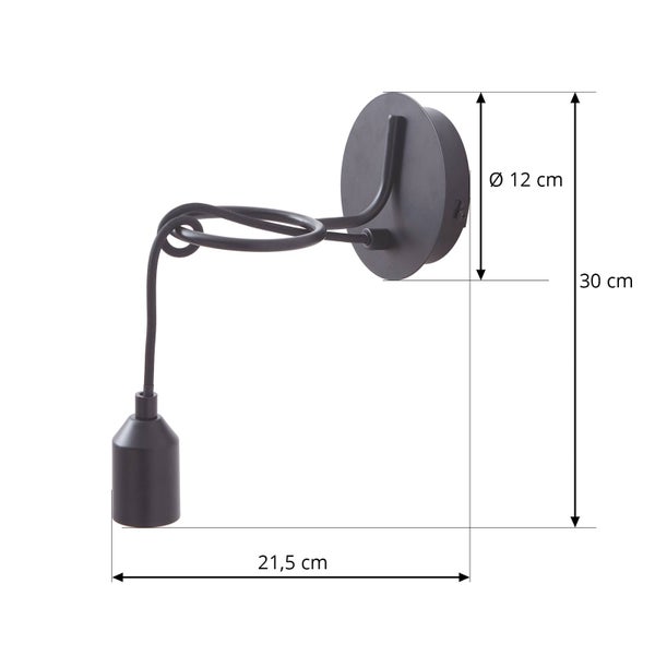 Lindby Wandlampe schwarz Metall, Wandleuchte innen 1x E27 max. 15W ohne Leuchtmittel Innenleuchte Wand Wandbeleuchtung Wohnzimmer Esszimmer Flur