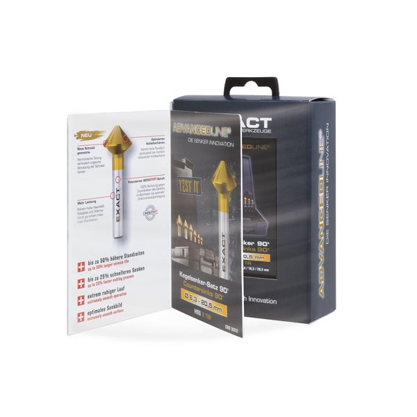 Kegelsenker Satz 90 Grad im Karton