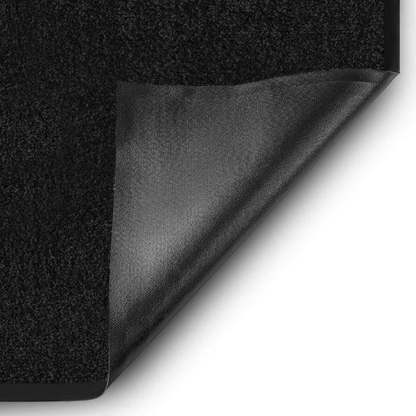 FLOORDIREKT Fußmatte Rhine - Unicolor - Schmutzfangmatte für Innen & Außenbereiche - Schwarz - 60 x 90 cm