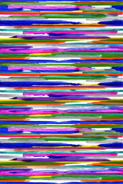 Origin Wallcoverings Fototapete horizontal gemalte Streifen Lila, Rosa, Blau, Gelb und Grün - 200 x 279 cm - 357204