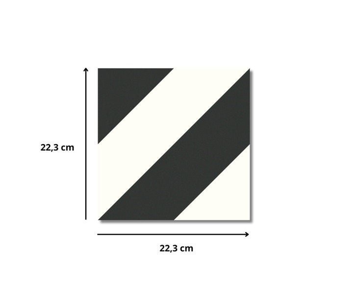 Feinsteinzeug Wand- und Bodenfliese Zebra Black/White 22,3 x 22,3 x 0,95 cm glasiert matt Rundkante