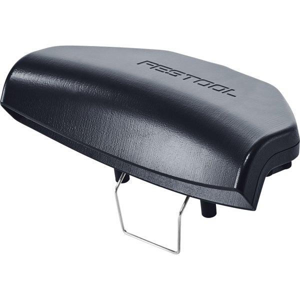 Festool Zusatzhandgriff aus schwarzem Kunststoff mit Metallbügel.