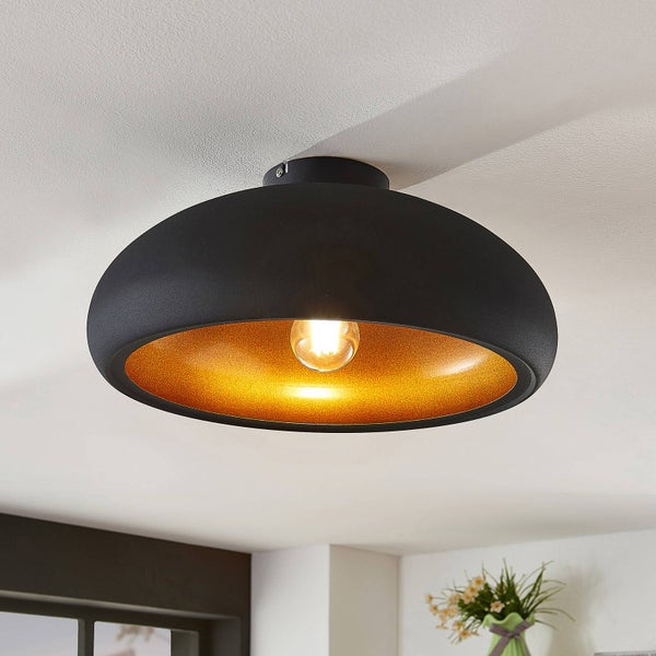 Lindby Deckenlampe Gerwina (Modern) in Schwarz aus Metall (1 flammig, E27) - Deckenleuchte Lampe Wohnzimmerleuchte