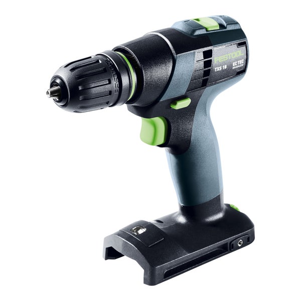 Festool Akku-Bohrschrauber TXS 18 mit bürstenlosem EC TEC Motor und ergonomischem Griff.