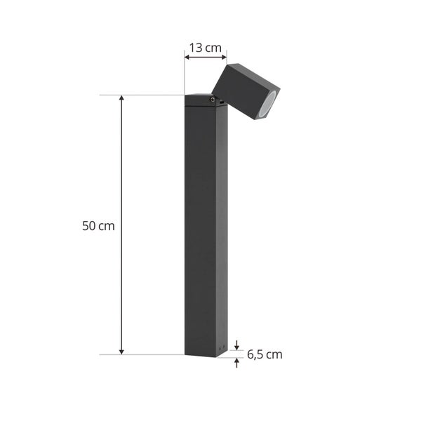 Lindby Außenleuchte Othil (spritzwassergeschützt (Modern) in Alu aus Aluminium (1 flammig, GU10) - Wegeleuchte Pollerleuchte Wegelampe Sockelleuchte