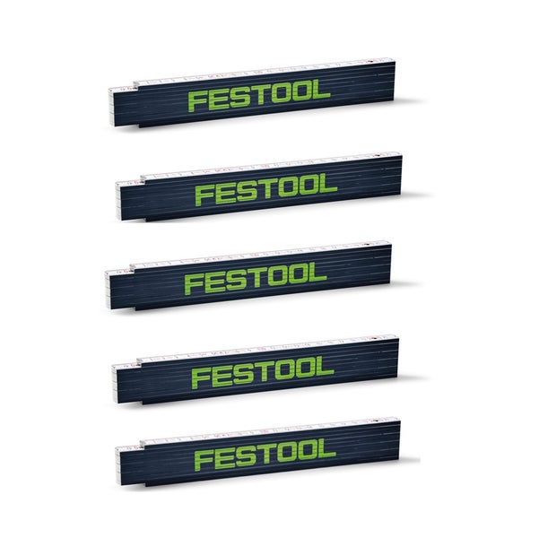 5x Festool Meterstab Zollstock Holzgliedermaßstab 2 m 10 Glieder  ( 201464 )