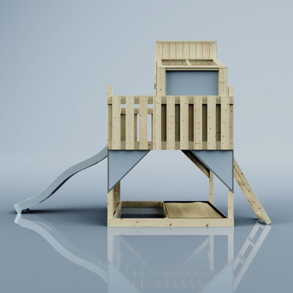 Spielturm mit Rutsche und Leiter aus Holz