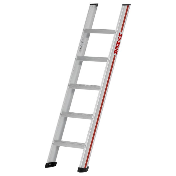 Aluminium Anlegeleiter mit fünf Sprossen und Hymer Logo
