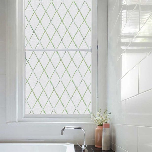 Simple Fix Fensterfolie - 90 x 300 cm - Sichtschutzfolie Fenster Folie, Isolierfolie - Fensterfolie Blickdicht Selbsthaftend - Diamantdruck