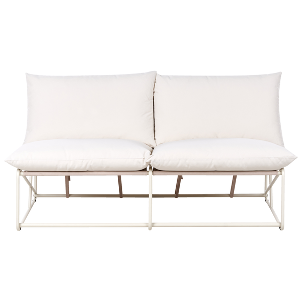 Doppelsitzer-Gartenlounge mit Kissen und Metallgestell