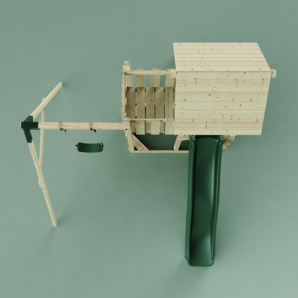 Spielturm mit Rutsche und Schaukel für den Garten