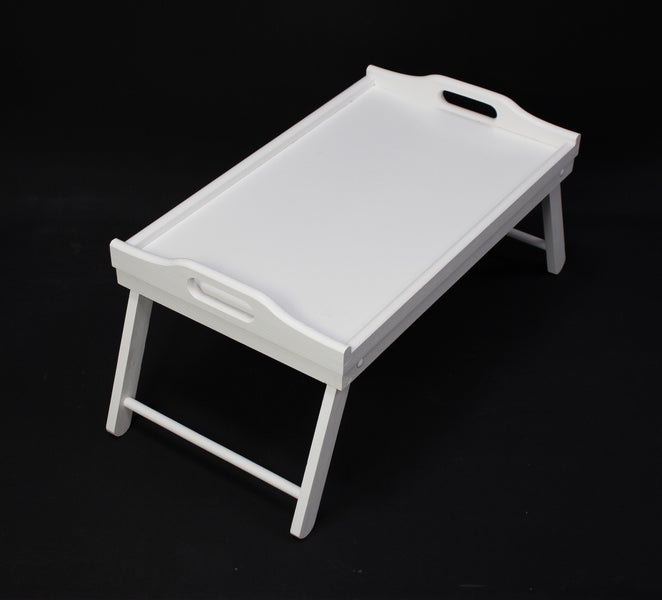 FRANK FLECHTWAREN | Tablett Simply White mit Füßen, HOLZ, 30 x 50 x 25 cm
