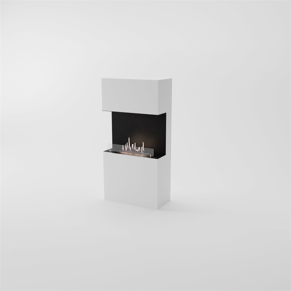 GLOW FIRE Ethanol Kamin 'Nordland' | Ethanolofen in weiß mit 3 Std. Brenndauer und 3 KW Heizleistung | BxHxT: 84x170x41 cm
