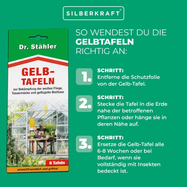 Effektive Gelbtafeln zur Schädlingsüberwachung – Gegen Trauermücken, Weiße Fliegen & Blattläuse – Für Zimmerpflanzen, Balkon & Gewächshaus – Giftfrei, geruchslos & biozidregistriert