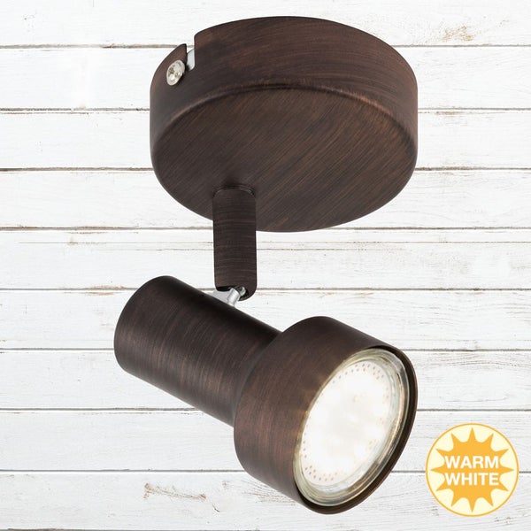 LED Spot Wandleuchte, Ø 8 cm, 3 W, Kupfer, Briloner Leuchten