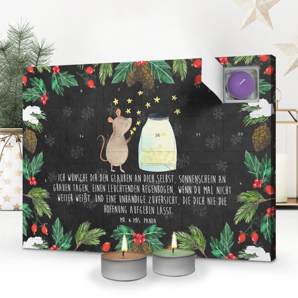Mr. & Mrs. Panda Duftkerzen Adventskalender Maus Sterne - Schwarz
