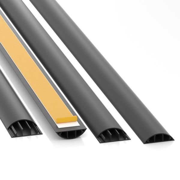 CILSON WDK7020SS Art.-Nr. 6700390 Kabelkanal 70 x 20 mm x 2.000 mm - Trittfest, selbstklebend mit Bodenbelochung, schwarz RAL 9005
