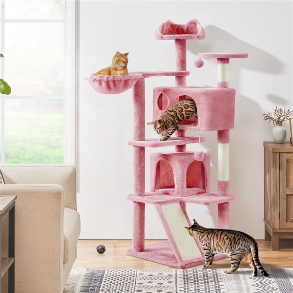 Katzenbaum mit mehreren Ebenen, Kratzbaum, Katzenhöhlen und Liegeflächen für Katzen