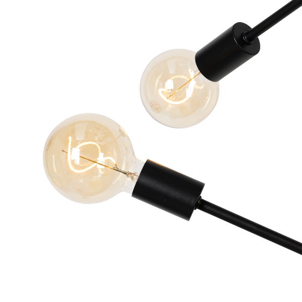 Zwei Glühbirnen mit schwarzer Fassung