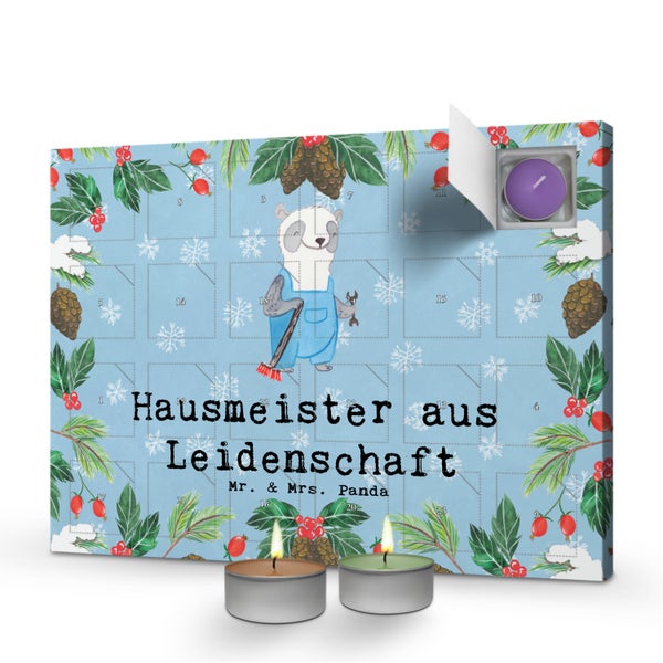 Mr. & Mrs. Panda Duftkerzen Adventskalender Hausmeister Leidenschaft - Blau Pastell