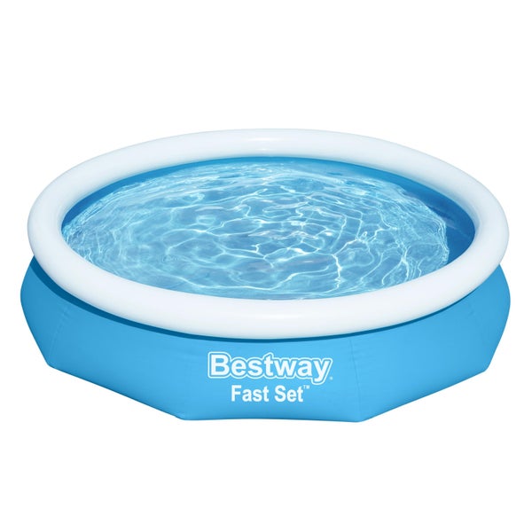 Bestway Fast Set Aufstellpool, rund, mit aufblasbarem Ring, mit Wasser gefüllt