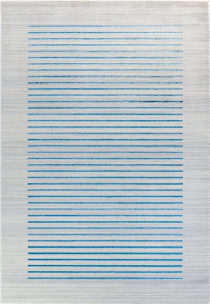 Gestreifter Skandinavischer Teppich Elfenbein/Blau/Grau 200x275 cm KAYSA