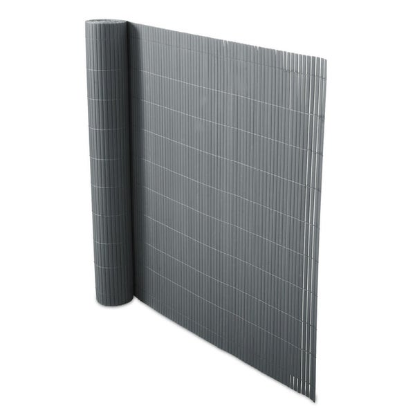 FLOORDIREKT PVC-Sichtschutzzaun - extra Blickdicht - Deko für Balkongeländer - Grau - 150 x 500 cm