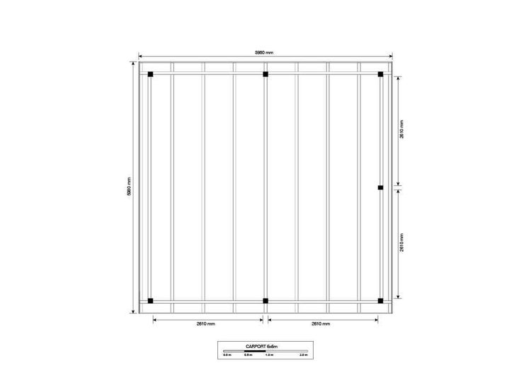 Alpholz Doppelcarport Olaf Grey Line Carport aus Holz in Grau, Unterstand Überdachung mit Montagematerial
