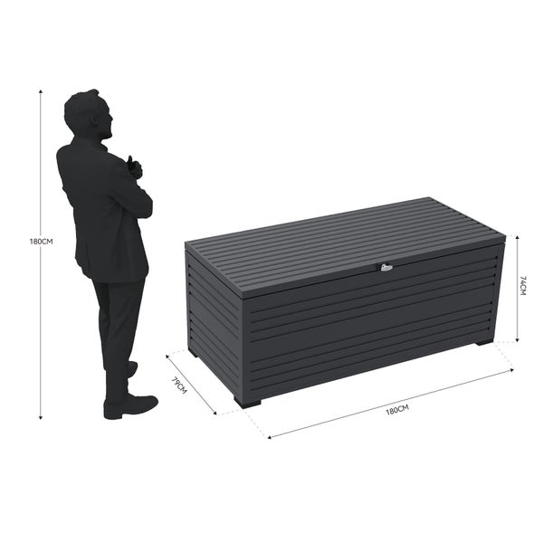Weide Aluminium Gartenbox: Vielseitige 1015L Aufbewahrungslösung | 180 x 74 x 79 cm