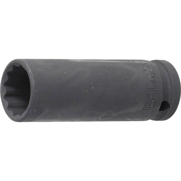 BGS Kraft-Steckschlüssel-Einsatz Zwölfkant tief Antrieb Innenvierkant 12,5 mm (1/2) SW 21 mm - 5353