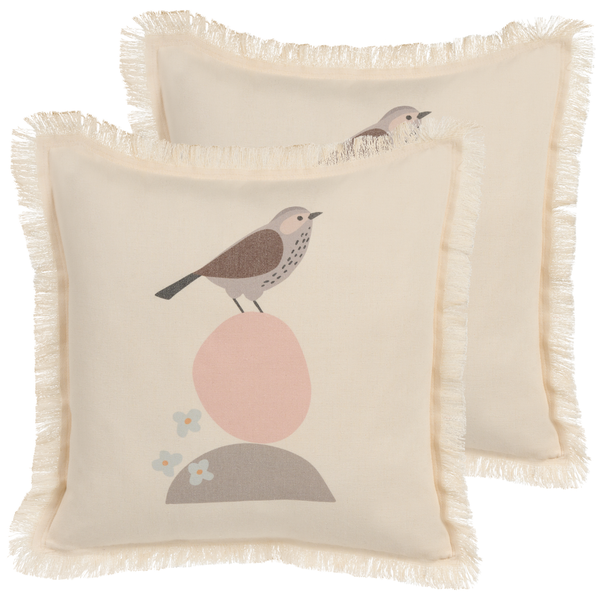 Dekokissen 2er Set WATTLE 60 x 60 cm Hellbeige Tiermuster