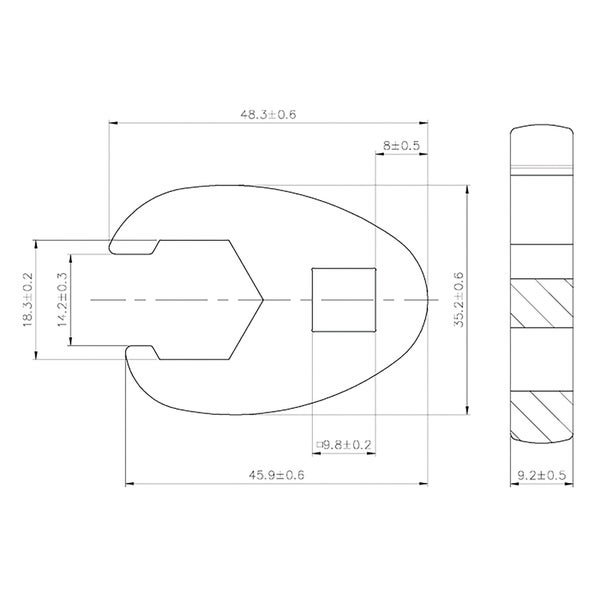 BGS Hahnenfußschlüssel Antrieb Innenvierkant 10 mm (3/8) SW 18 mm - 1756-18