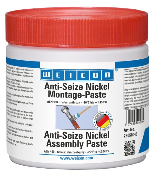 WEICON Anti-Seize Nickel Montagepaste | Schmier- und Trennmittelpaste hochtemperaturbeständig | 0,45 kg | anthrazit