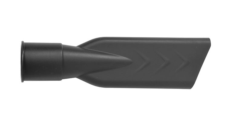 Flachdüse aus schwarzem Kunststoff für Laubbläser oder Staubsauger.
