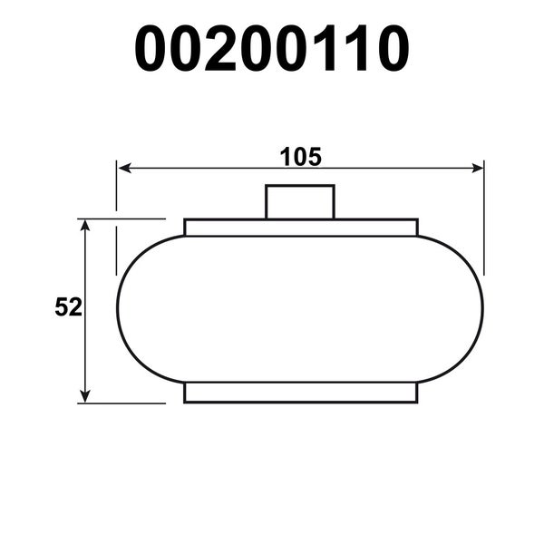 Technische Zeichnung eines Produkts mit Maßangaben: 105 und 52.