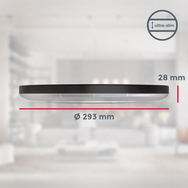 LED Panel Ø29,3 cm - 18W, 2400lm, flach, backlight, neutralweiß, schwarz
