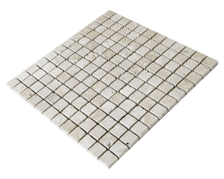 Wohnrausch Natursteinmosaik Travertin CREMA 2,3 x 2,3 cm, getrommelt, beige