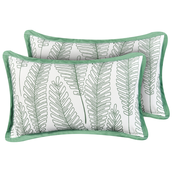 Gartenkissen 2er Set MEADOW Pflanzenmuster 30 x 50 cm Grün
