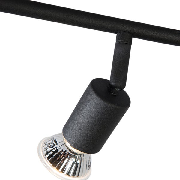 Schwarze Schienenleuchte mit Leuchtmittel