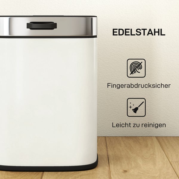 Abfalleimer aus Edelstahl, fingerabdrucksicher und leicht zu reinigen