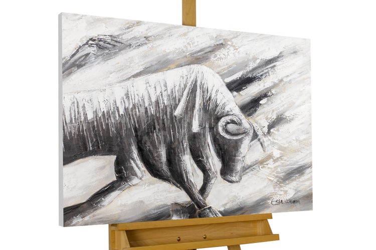 Handgemaltes Gemälde Acrylfarbe 100x75cm Grau