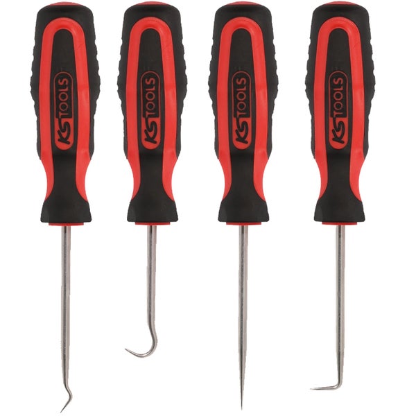 Vierteiliges Werkzeugset mit Haken und Stechahle