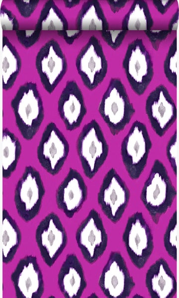 Origin Wallcoverings Tapete Ikat-Motiv Rosa - 53 cm x 10.05 m - 346918