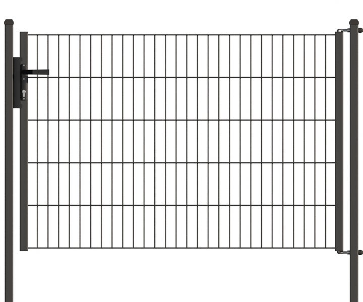 Gartentor aus Drahtgitter mit Griff und Pfosten