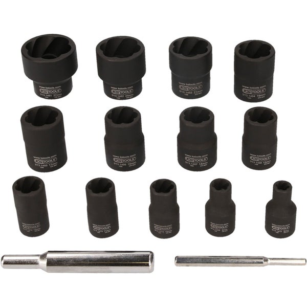 KS TOOLS 1/4+1/2 Spiral-Profil-Kraft-Stecknuss-Satz 15tlg. - 913.1460