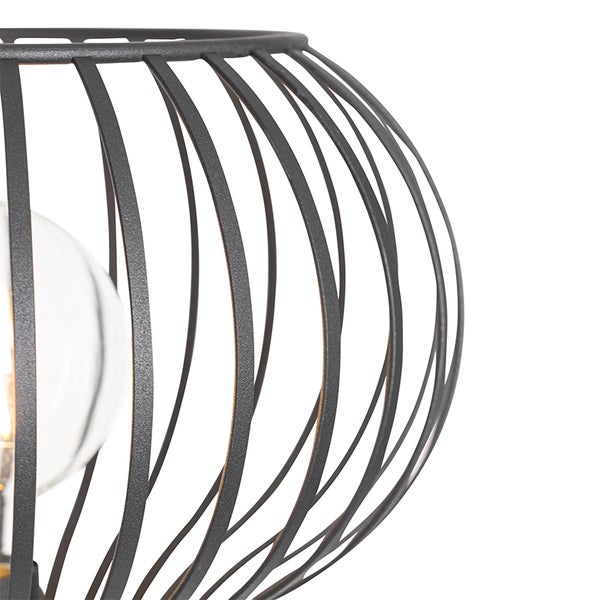 Metall Pendelleuchte mit rundem Käfigschirm und Glühbirne