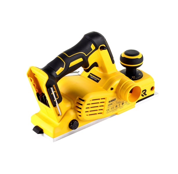 Akku-Hobel Dewalt DCP580 mit bürstenlosem Motor für präzise Holzarbeiten.